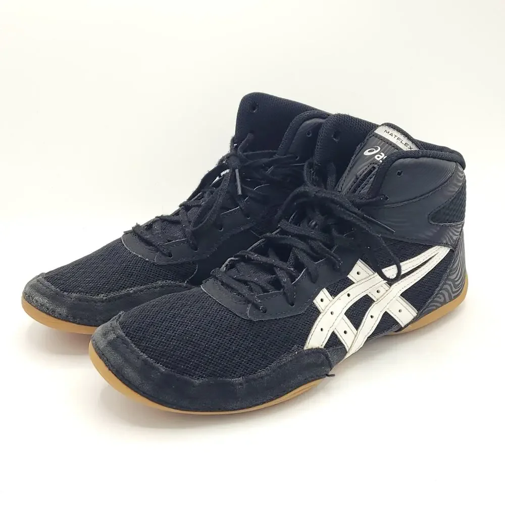 ASICS Matflex Wrestling Athletic MMA Training Black White men's Size 8.5